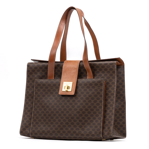 Celine Vintage Front Pocket Shopping Tote - Picture 2 of 11